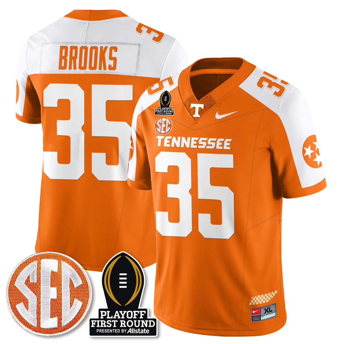 Men's Tennessee Volunteers Football Jersey - Playoff First Round Patch - All Stitched