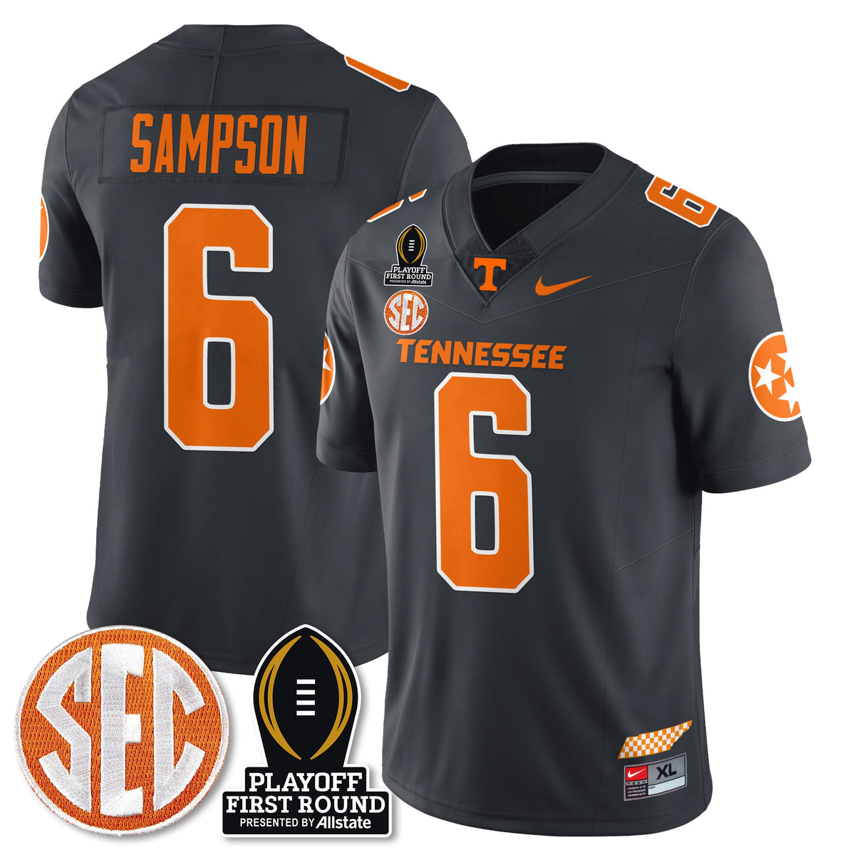 Men's Tennessee Volunteers Football Jersey - Playoff First Round Patch - All Stitched