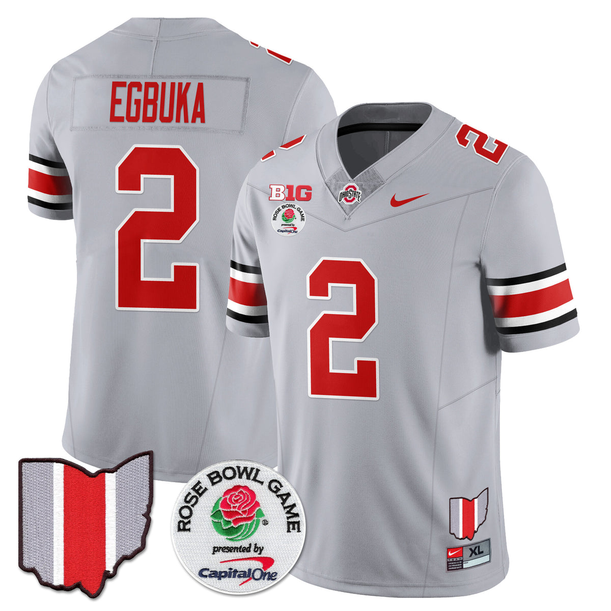 Men's Ohio State Buckeyes 2024 Rose Bowl Jersey N1 - All Stitched