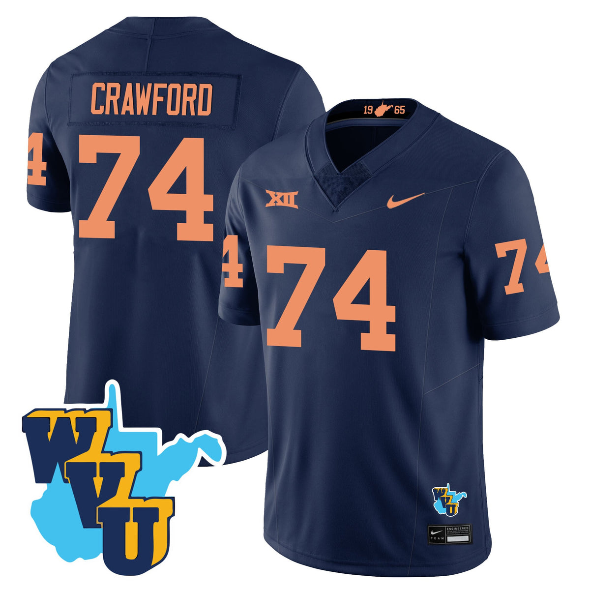 Men's West Virginia Mountaineers 1965-2025 Throwback Jersey - All Stitched