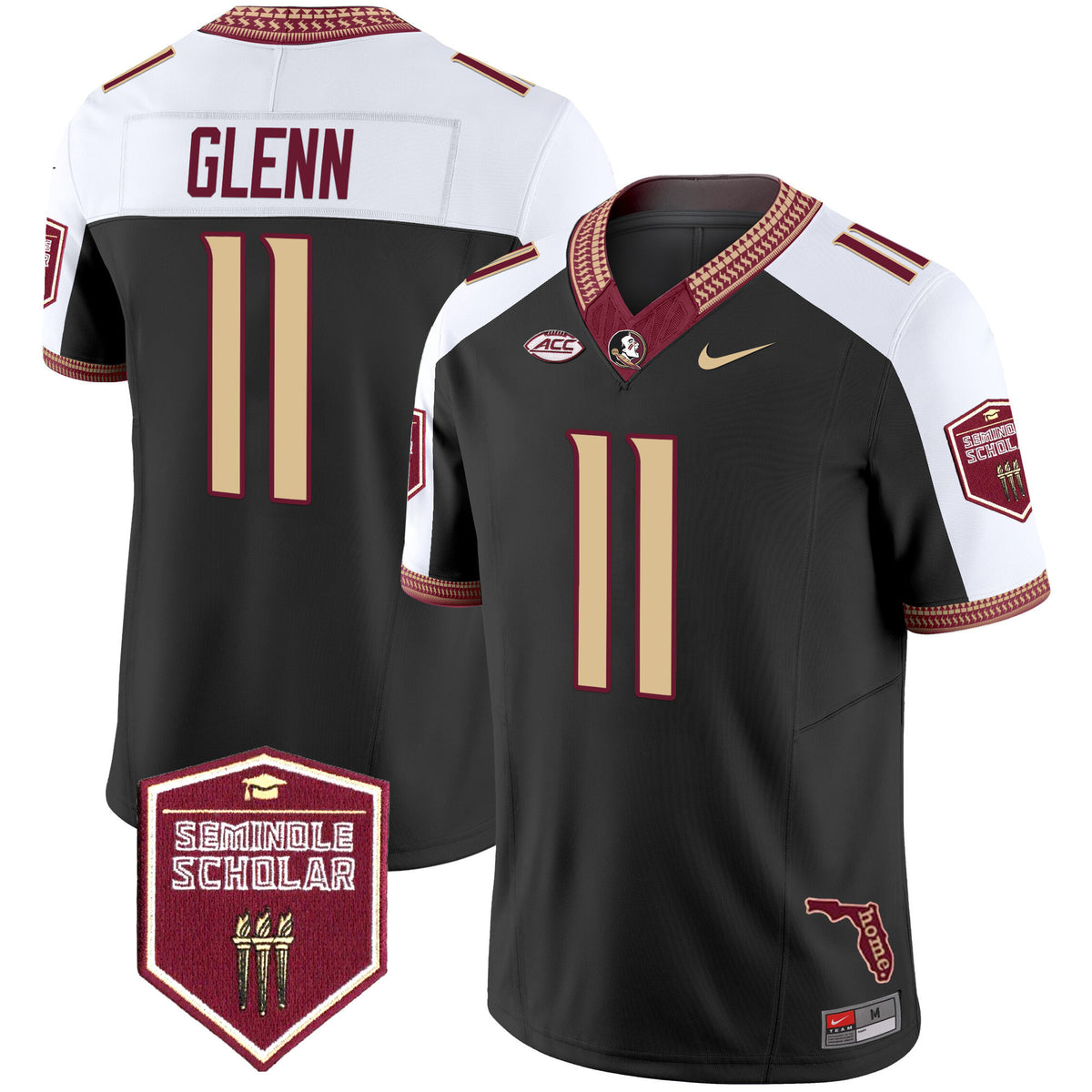 Men's Florida State Seminoles 2025 Seminole Scholar Patch Vapor Limited Jersey - All Stitched
