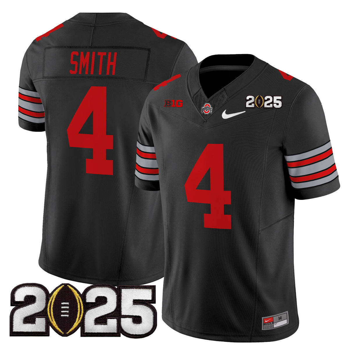 Men's Ohio State Buckeyes 'Heritage Stripe' 2025 CFP Final Patch Vapor Limited Jersey - All Stitched