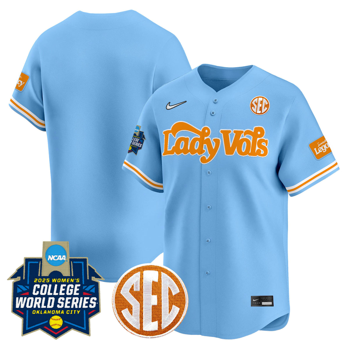Men's Size - Tennessee Volunteers Softball 2025 World Series (WCWS) Vapor Premier Limited Jersey - All Stitched