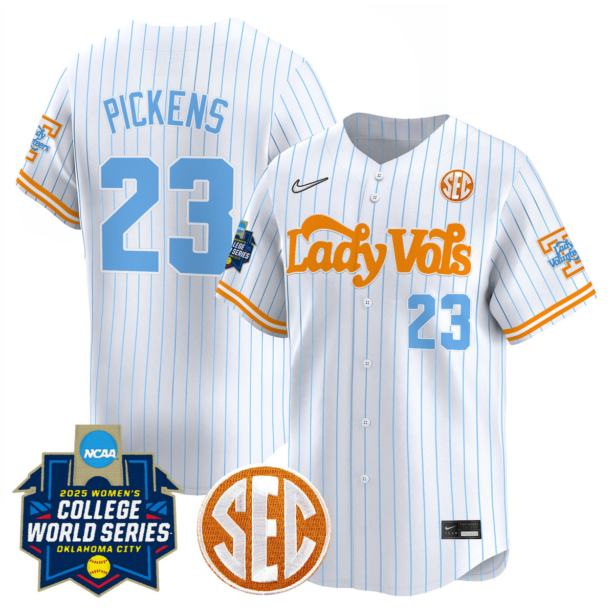 Men's Size - Tennessee Volunteers Softball 2025 World Series (WCWS) Vapor Premier Limited Jersey - All Stitched