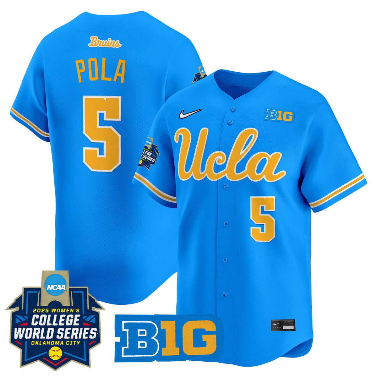 Men's size - UCLA Bruins Softball 2025 World Series (WCWS) Vapor Premier Limited Jersey - All Stitched