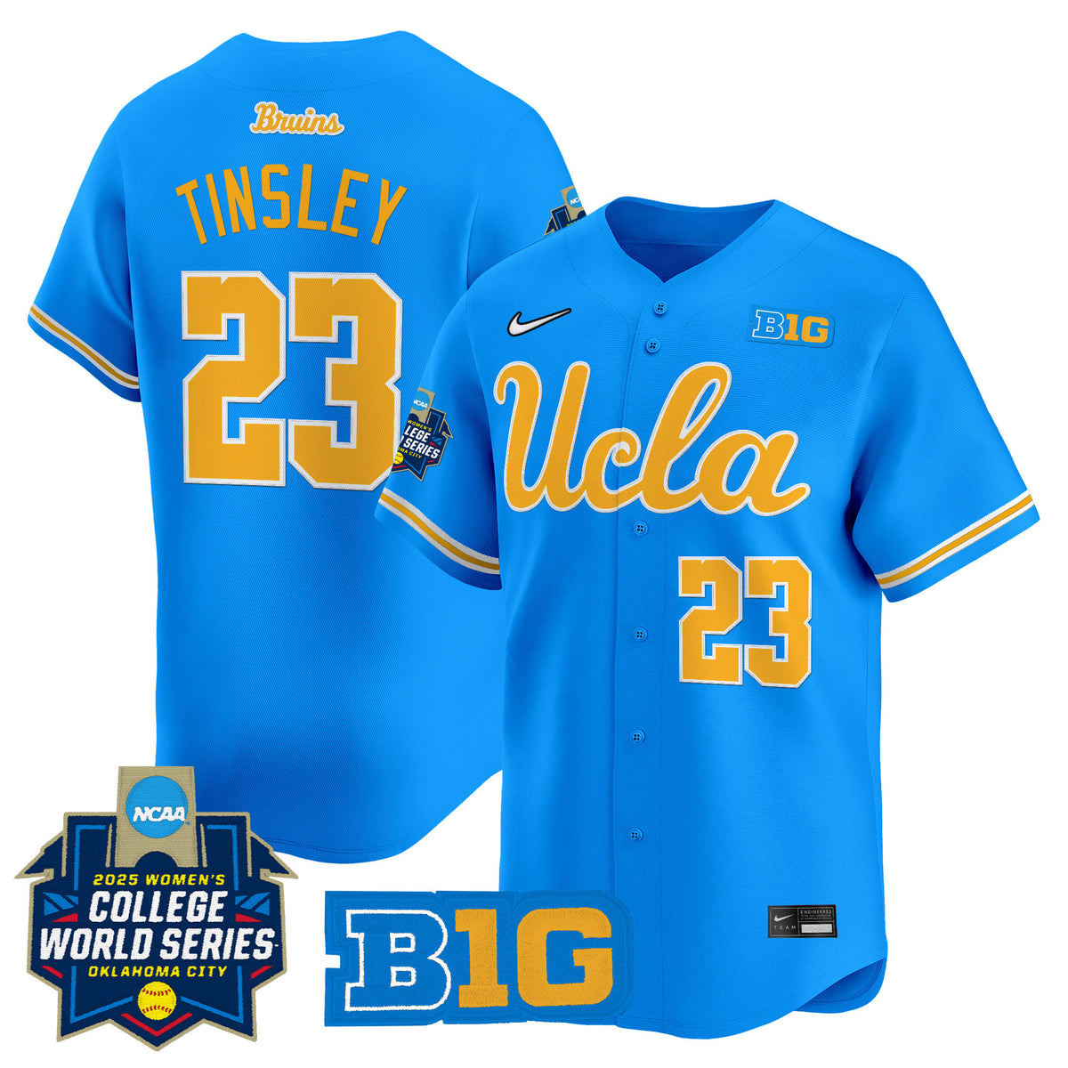 Men's size - UCLA Bruins Softball 2025 World Series (WCWS) Vapor Premier Limited Jersey - All Stitched