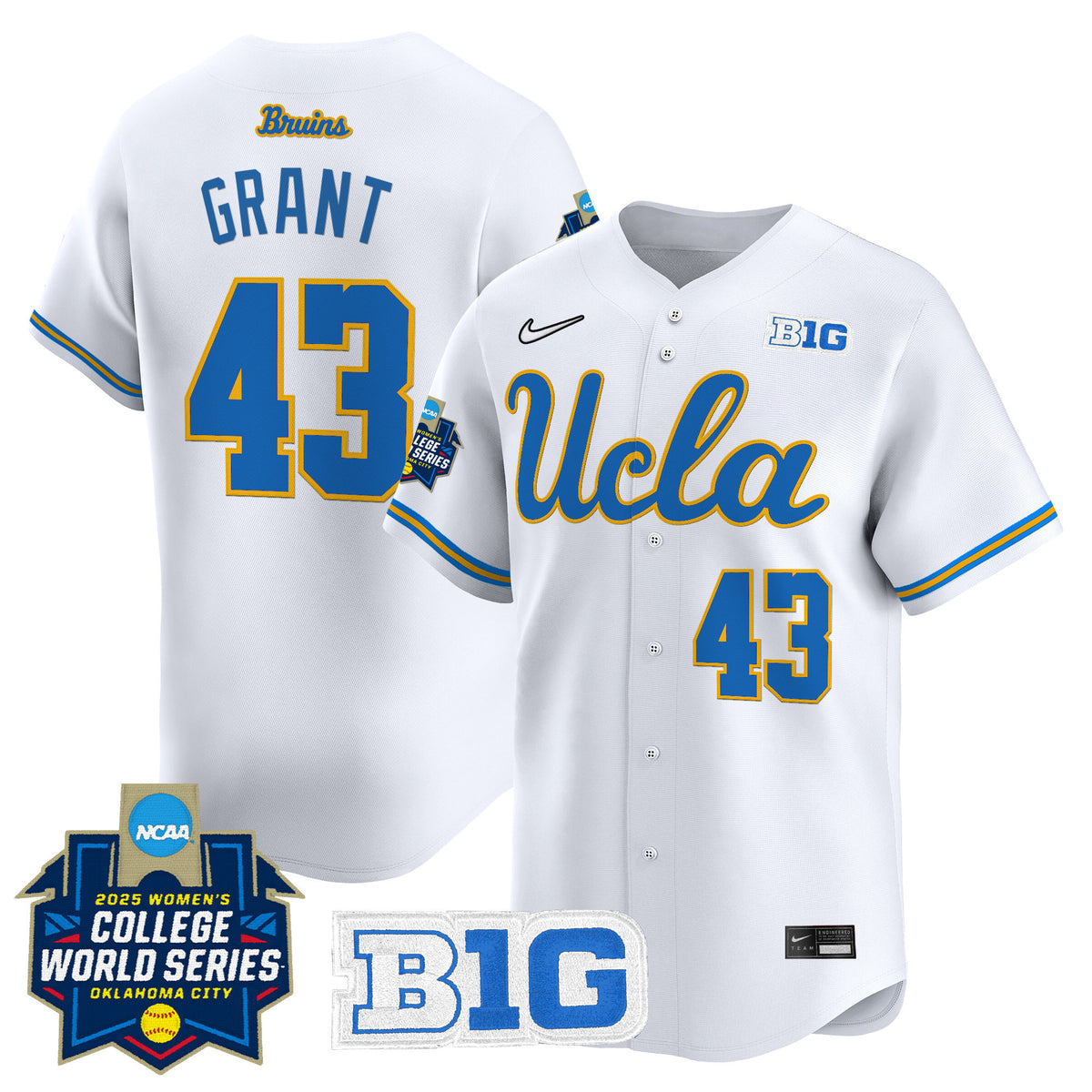 Men's size - UCLA Bruins Softball 2025 World Series (WCWS) Vapor Premier Limited Jersey - All Stitched