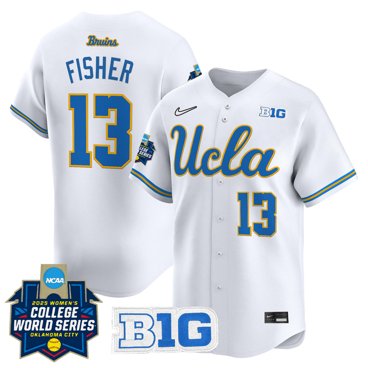 Men's size - UCLA Bruins Softball 2025 World Series (WCWS) Vapor Premier Limited Jersey - All Stitched