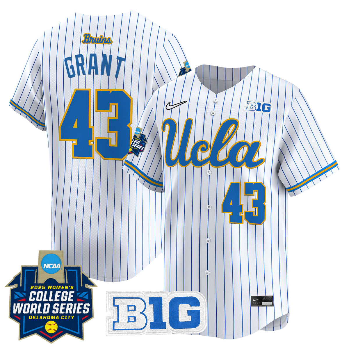 Men's size - UCLA Bruins Softball 2025 World Series (WCWS) Vapor Premier Limited Jersey - All Stitched