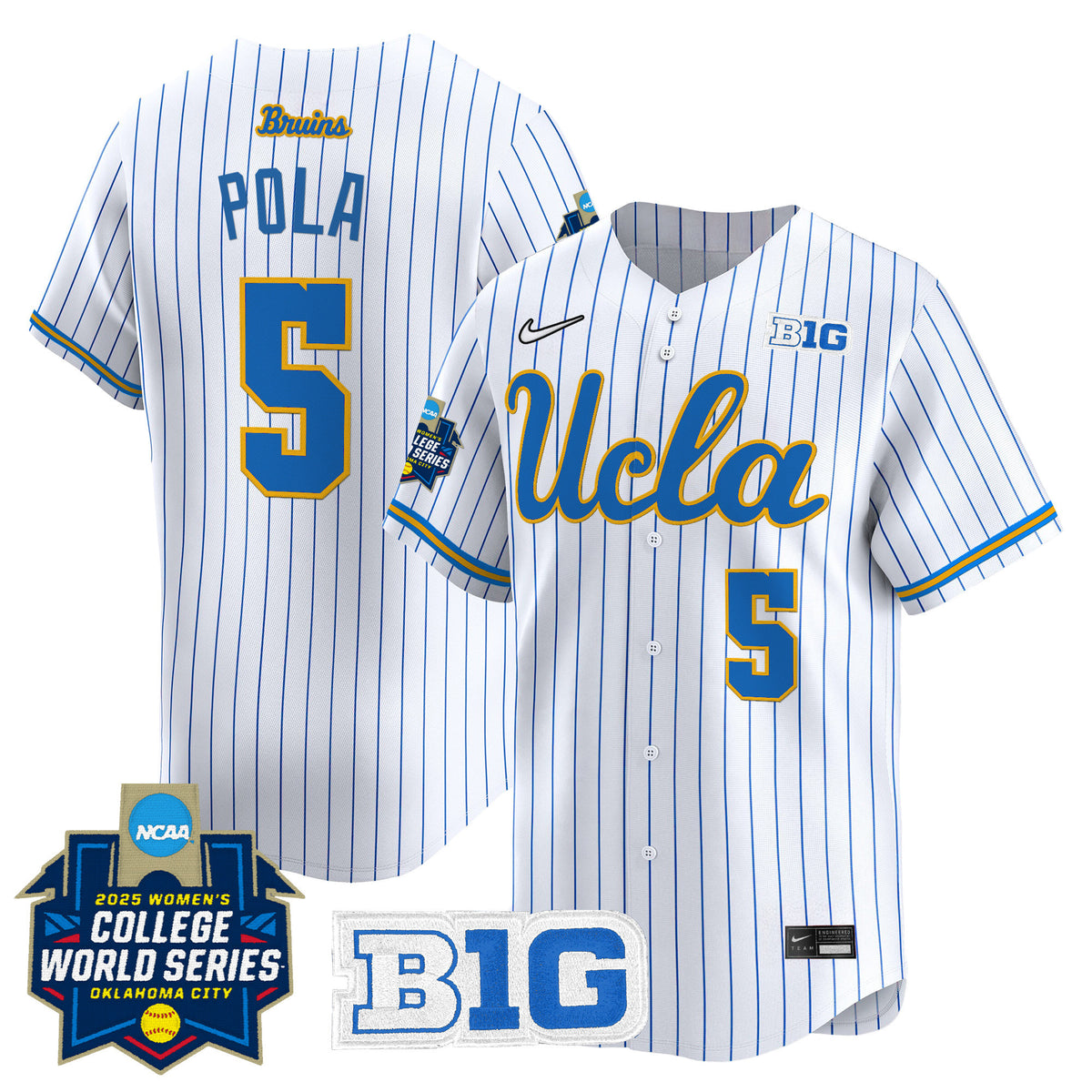 Men's size - UCLA Bruins Softball 2025 World Series (WCWS) Vapor Premier Limited Jersey - All Stitched