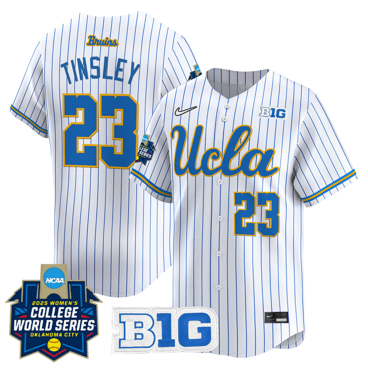 Men's size - UCLA Bruins Softball 2025 World Series (WCWS) Vapor Premier Limited Jersey - All Stitched