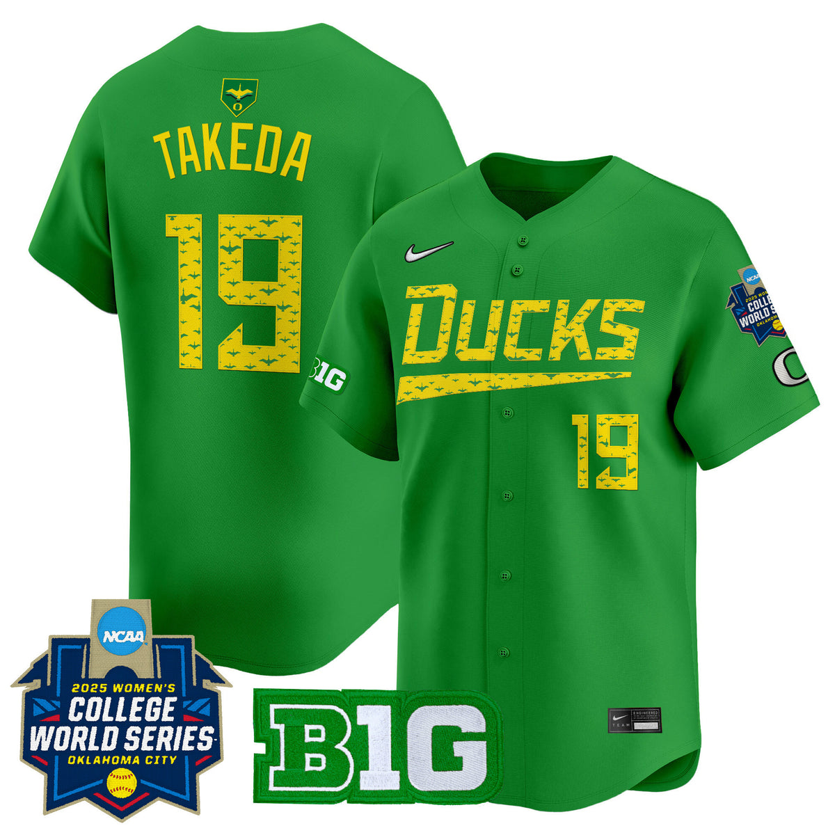 Men's size - Oregon Ducks Softball 2025 World Series (WCWS) Vapor Premier Limited Jersey - All Stitched