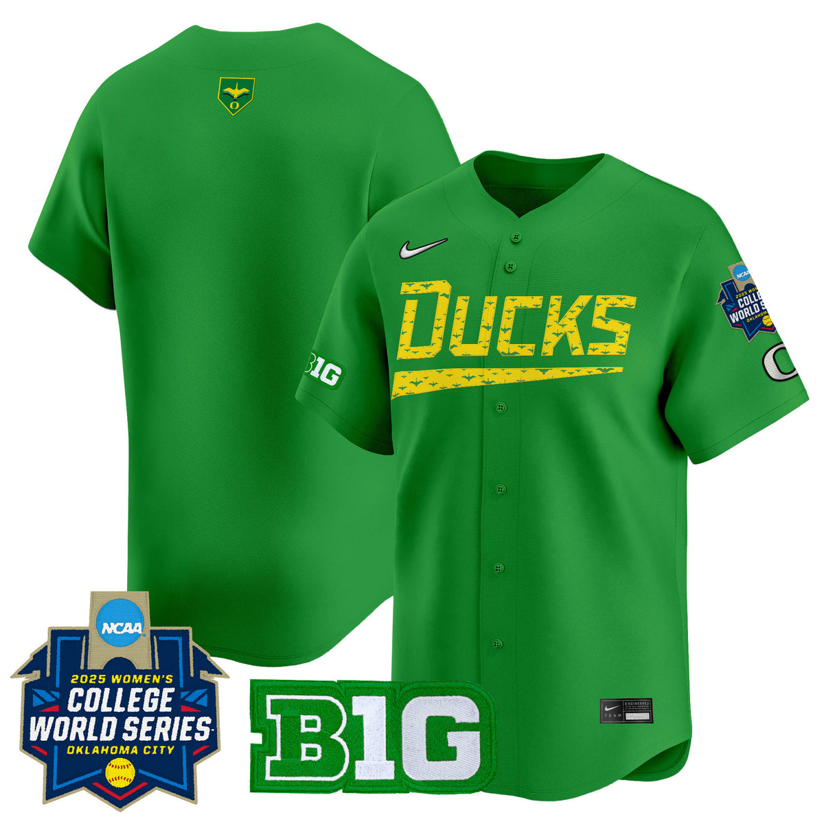 Men's size - Oregon Ducks Softball 2025 World Series (WCWS) Vapor Premier Limited Jersey - All Stitched