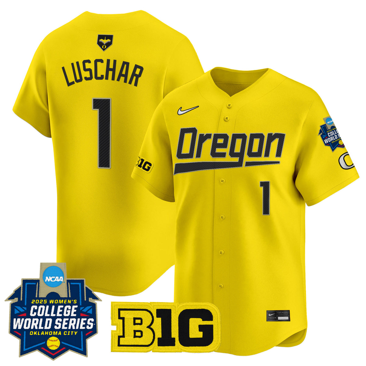 Men's size - Oregon Ducks Softball 2025 World Series (WCWS) Vapor Premier Limited Jersey - All Stitched