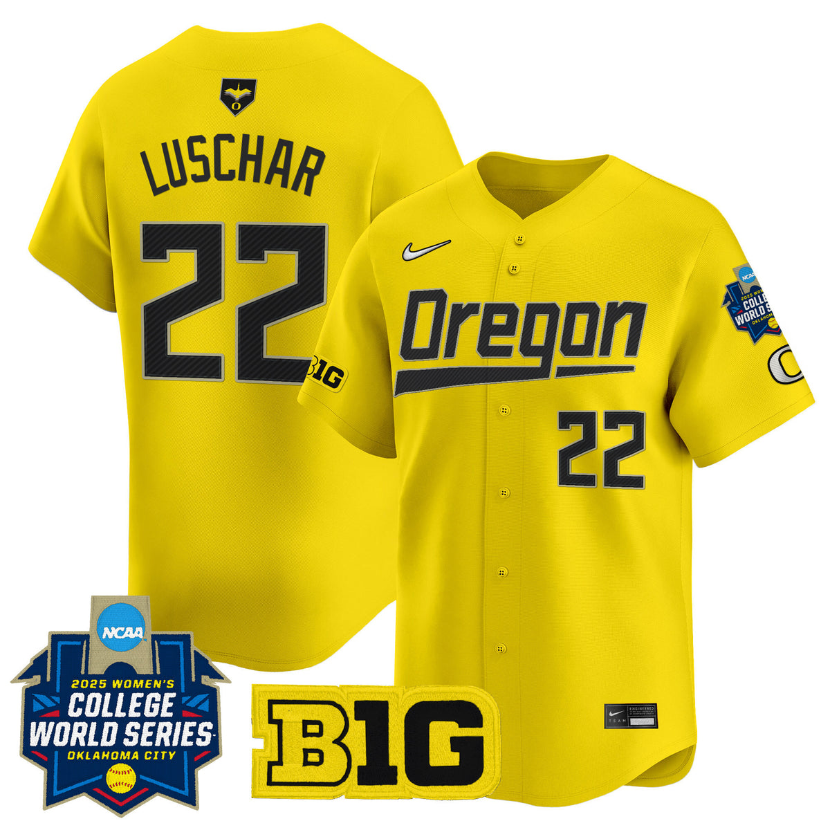 Men's size - Oregon Ducks Softball 2025 World Series (WCWS) Vapor Premier Limited Jersey - All Stitched