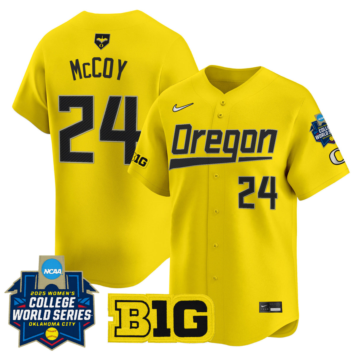 Men's size - Oregon Ducks Softball 2025 World Series (WCWS) Vapor Premier Limited Jersey - All Stitched