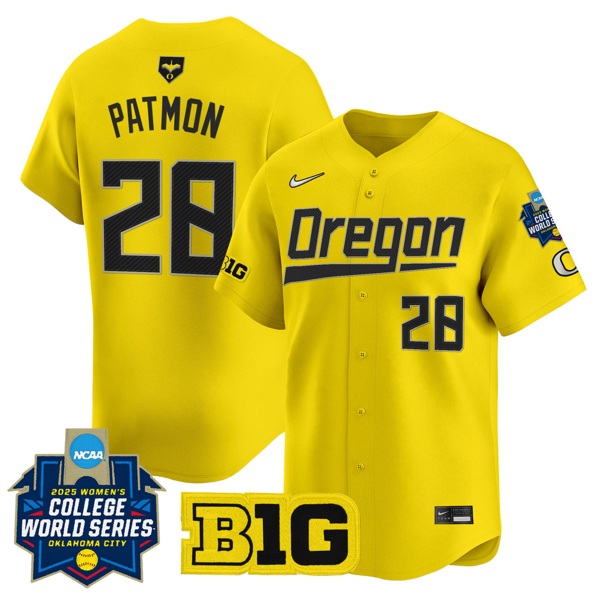 Men's size - Oregon Ducks Softball 2025 World Series (WCWS) Vapor Premier Limited Jersey - All Stitched