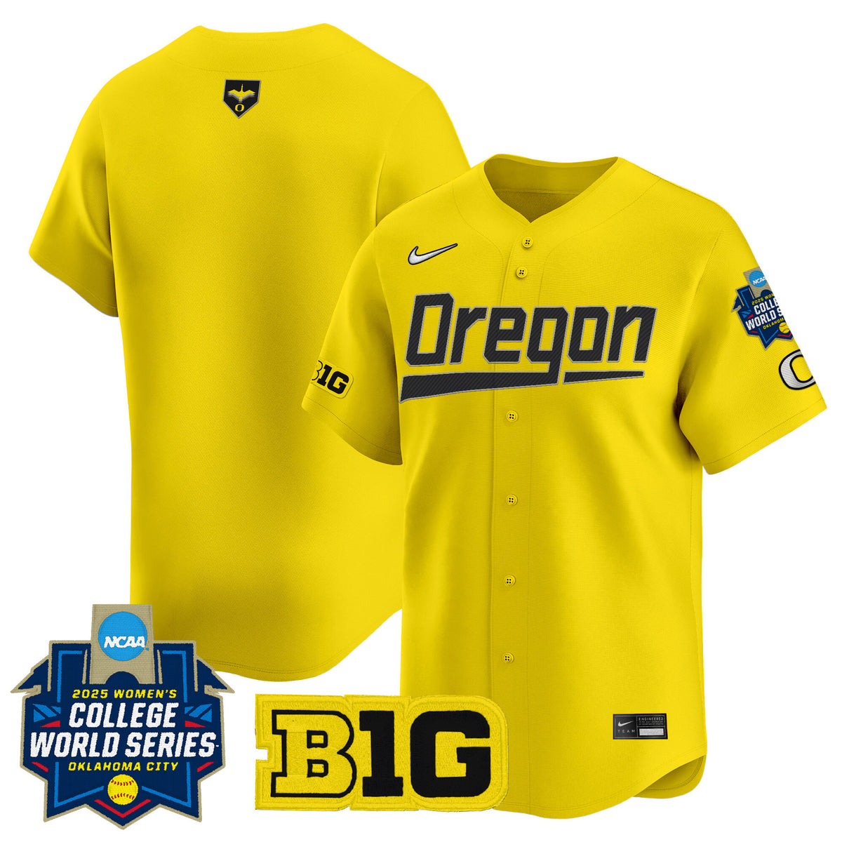 Men's size - Oregon Ducks Softball 2025 World Series (WCWS) Vapor Premier Limited Jersey - All Stitched