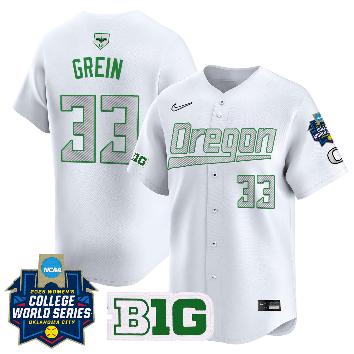 Men's size - Oregon Ducks Softball 2025 World Series (WCWS) Vapor Premier Limited Jersey - All Stitched