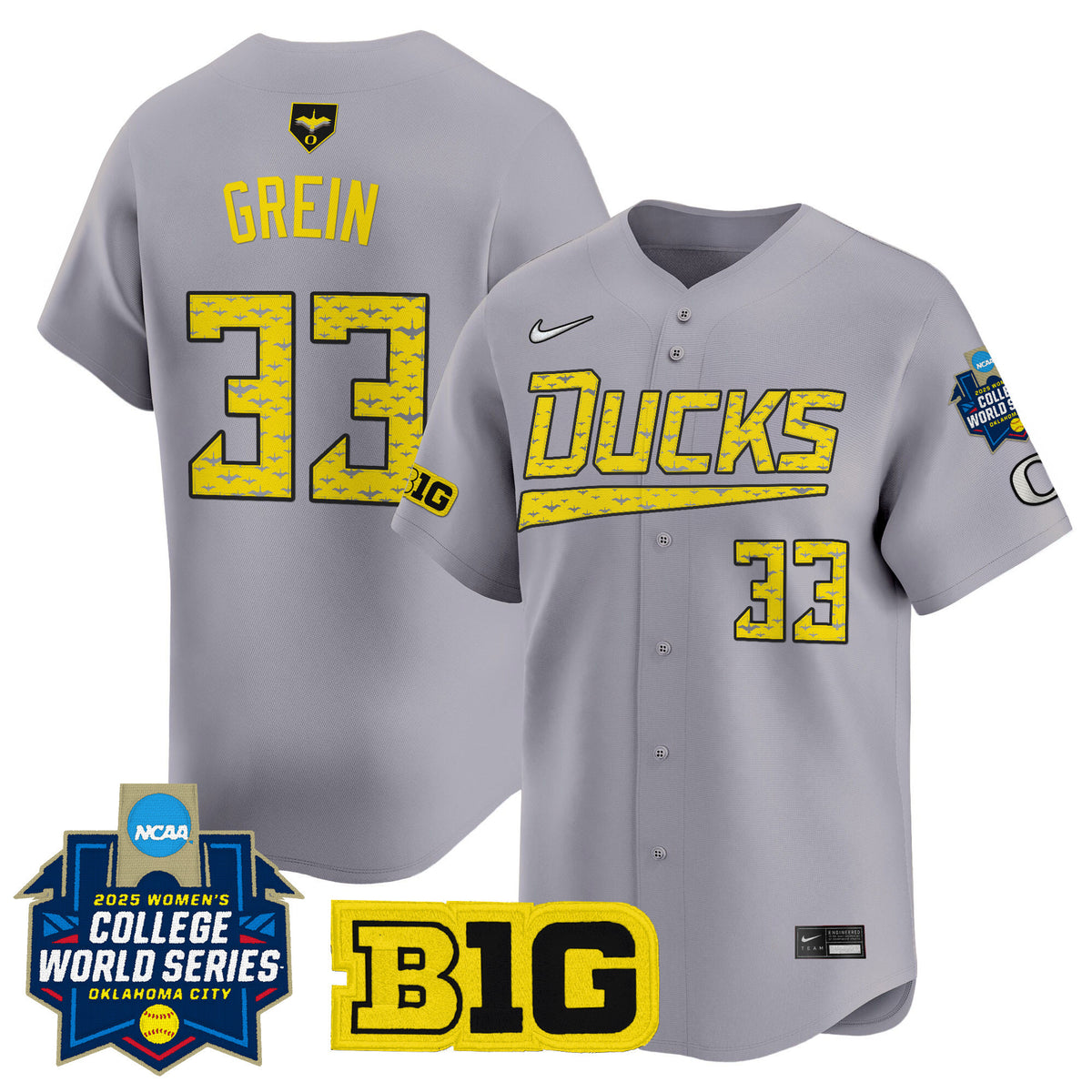 Men's size - Oregon Ducks Softball 2025 World Series (WCWS) Vapor Premier Limited Jersey - All Stitched