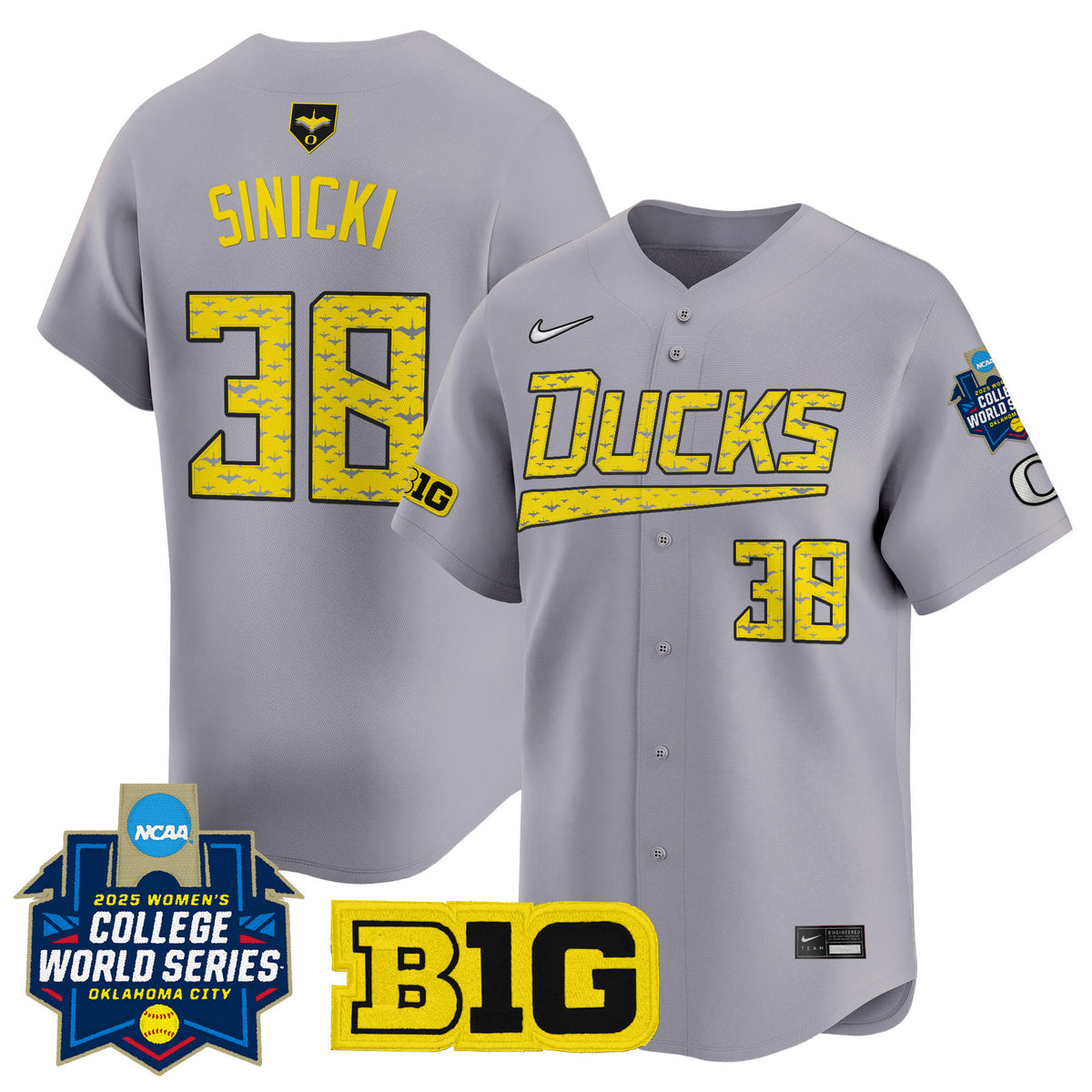 Men's size - Oregon Ducks Softball 2025 World Series (WCWS) Vapor Premier Limited Jersey - All Stitched