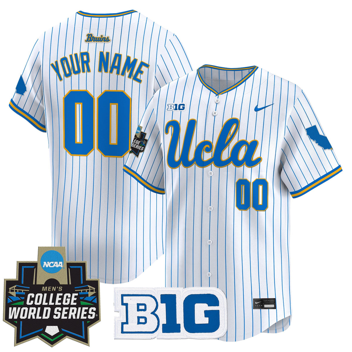 UCLA Bruins 2025 World Series Vapor Premier Limited Custom Jersey - All Stitched