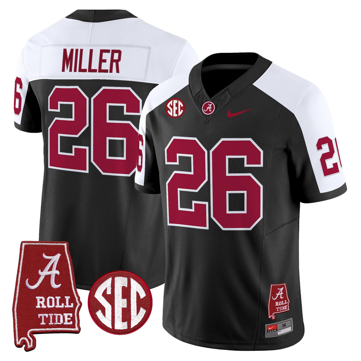 Men's Alabama Crimson Tide Throwback Vapor Limited Jersey - Alabama Map - All Stitched