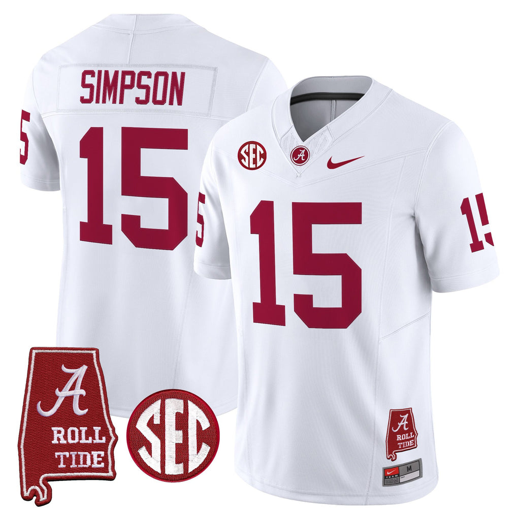 Men's Alabama Crimson Tide Throwback Vapor Limited Jersey - Alabama Map - All Stitched