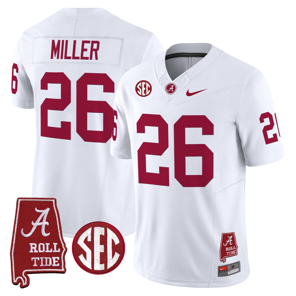 Men's Alabama Crimson Tide Throwback Vapor Limited Jersey - Alabama Map - All Stitched