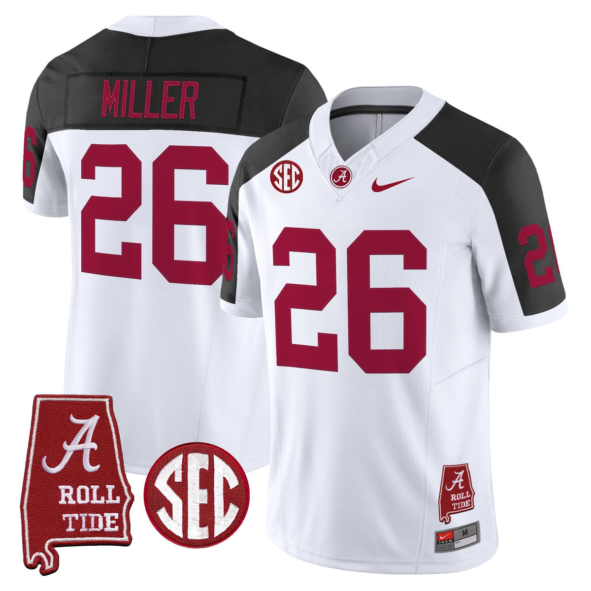 Men's Alabama Crimson Tide Throwback Vapor Limited Jersey - Alabama Map - All Stitched