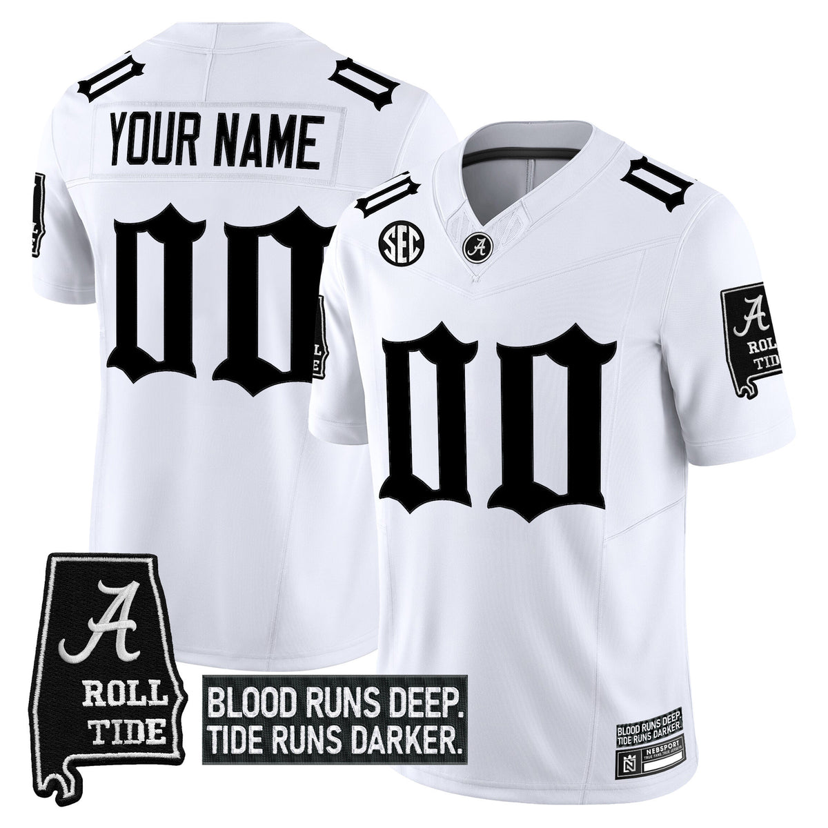 Alabama Crimson Tide 'Gothic Bama Blood Edition' Vapor Limited Custom Jersey - All Stitched