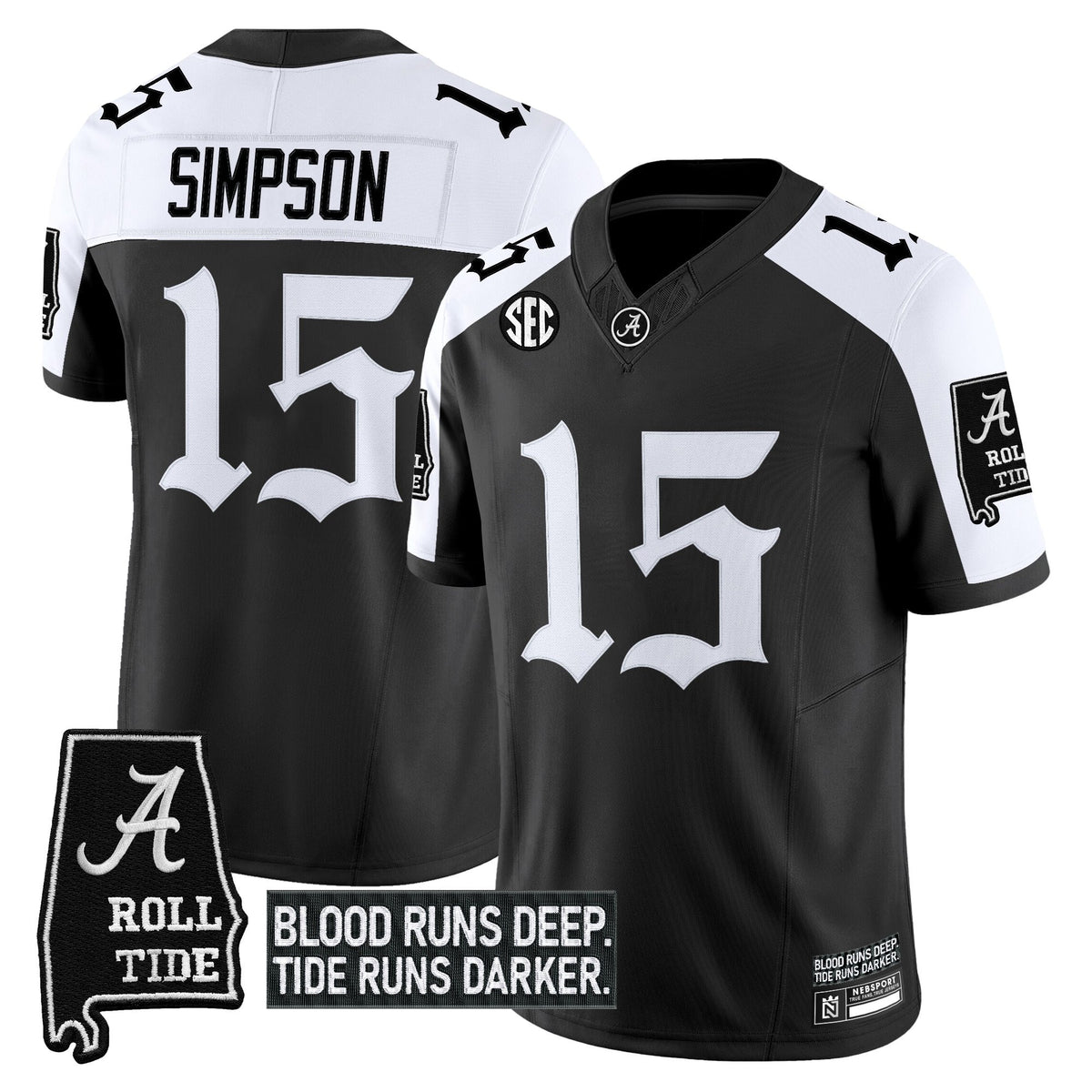 Men's Alabama Crimson Tide 'Gothic Bama Blood Edition' Vapor Limited Jersey - All Stitched