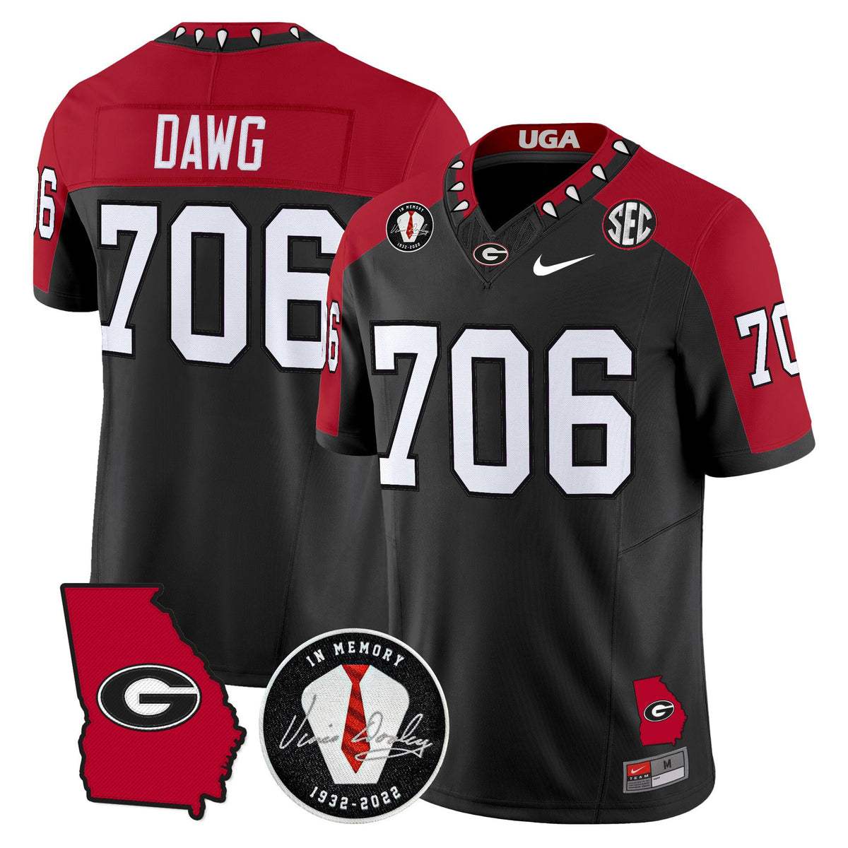 Men's Georgia Bulldogs 2025 Color Sleeves Vapor Limited Jersey - All Stitched