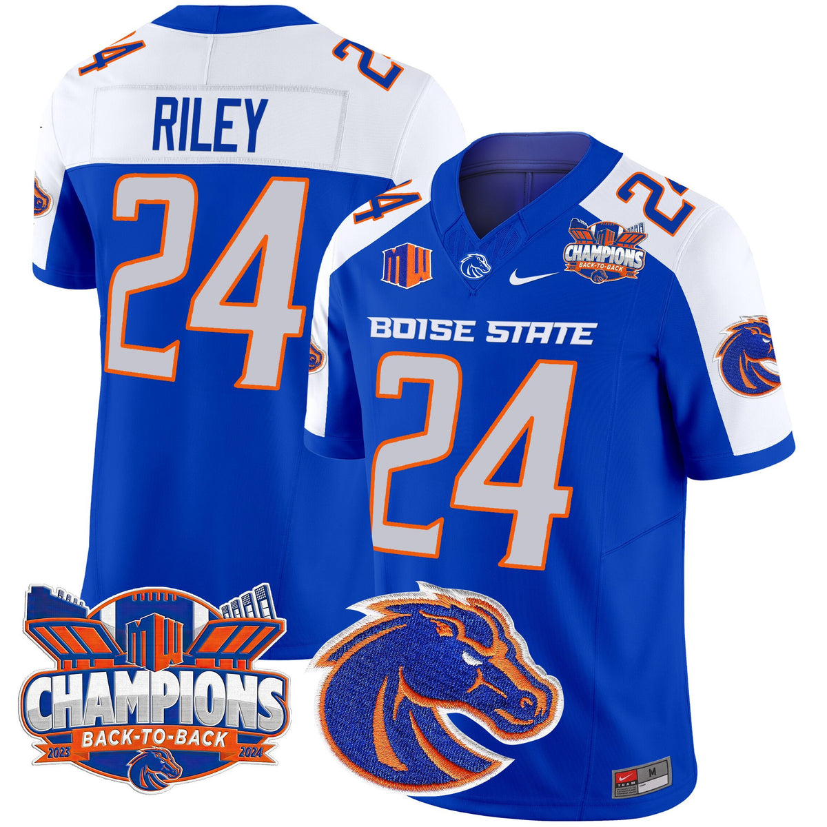 Men's Boise State Broncos 2024 Back To Back Champions Vapor Limited Jersey - All Stitched