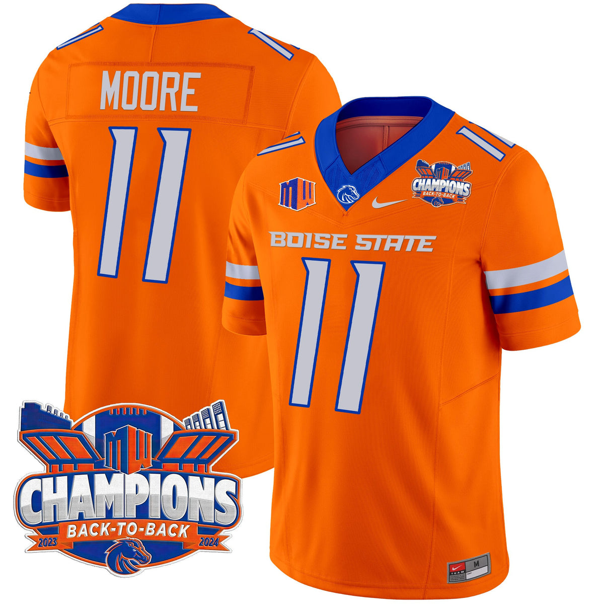 Men's Boise State Broncos 2024 Back To Back Champions Vapor Limited Jersey - All Stitched