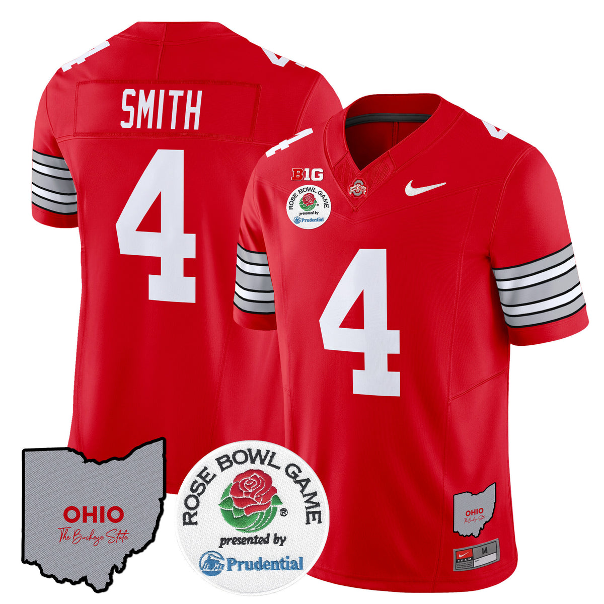 Men's Ohio State Buckeyes 'Heritage Stripe' Rose Bowl Vapor Limited Jersey - All Stitched