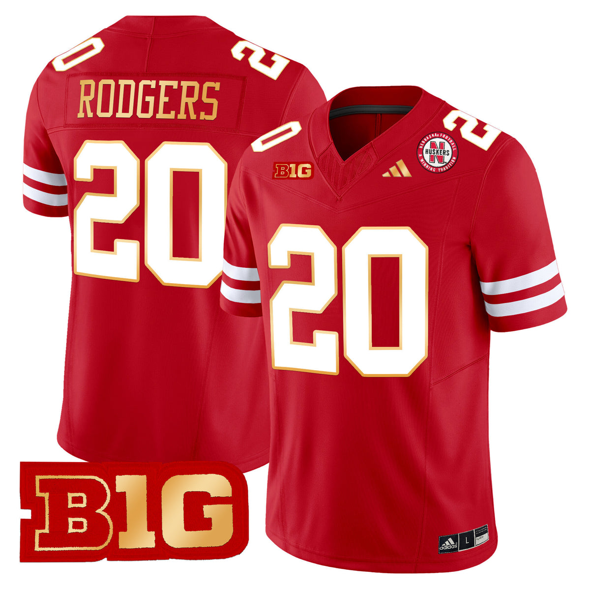 Men's Nebraska Cornhuskers 2024 Gold Trim Vapor Limited Jersey - All Stitched
