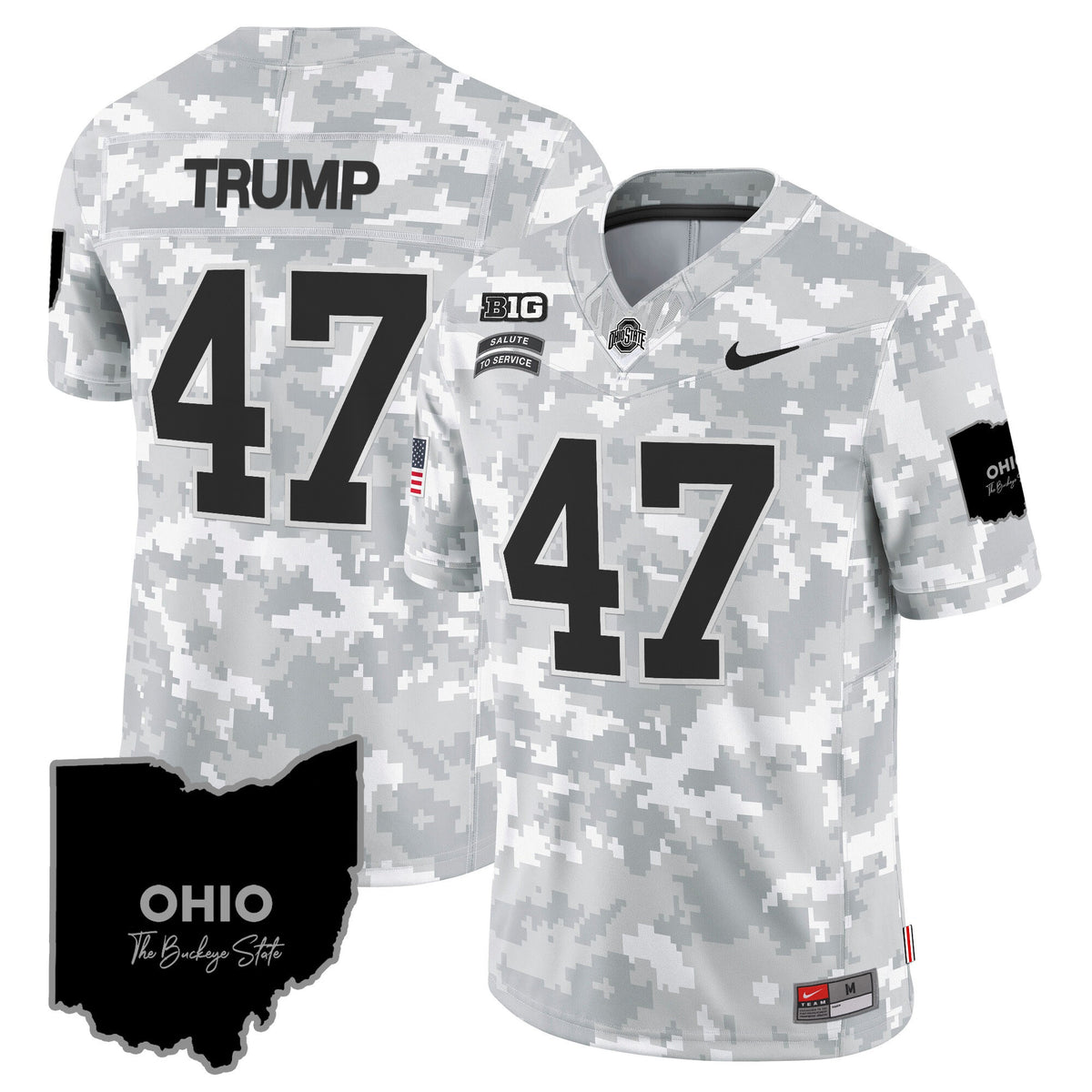 Ohio State Buckeyes 2024 Salute to Service Vapor Limited Jersey - Arctic Camo - All Stitched