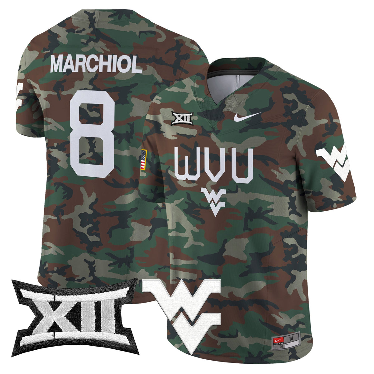 West Virginia Mountaineers 2024 Military Vapor Limited Jersey - All Stitched