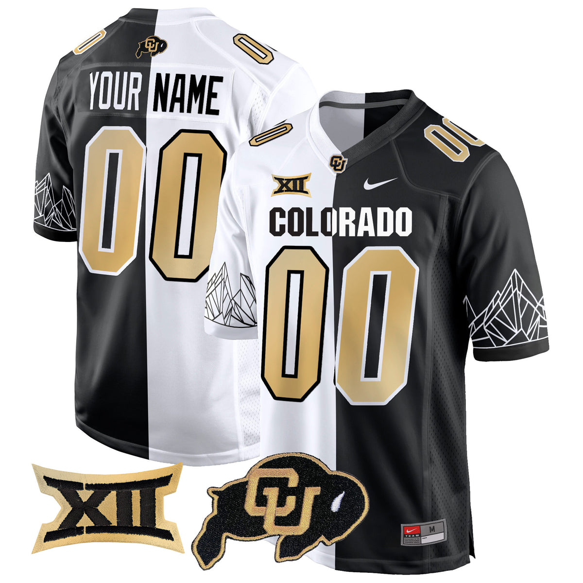 Colorado Buffaloes Big 12 XII Patch Game Custom Jersey - All Stitched
