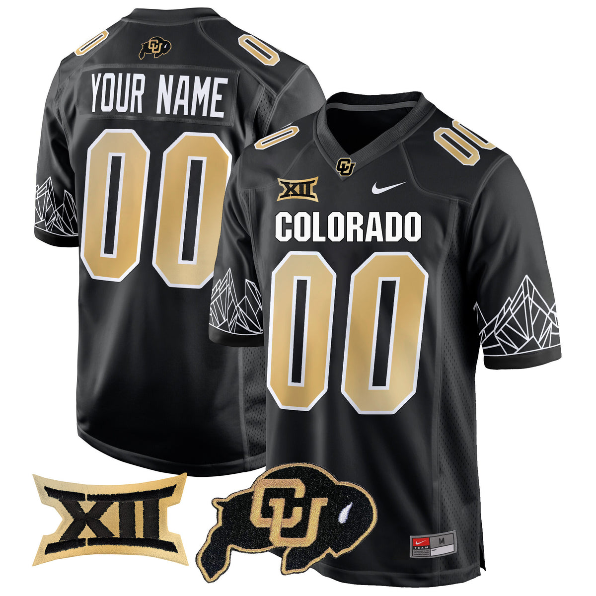Colorado Buffaloes Big 12 XII Patch Game Custom Jersey - All Stitched