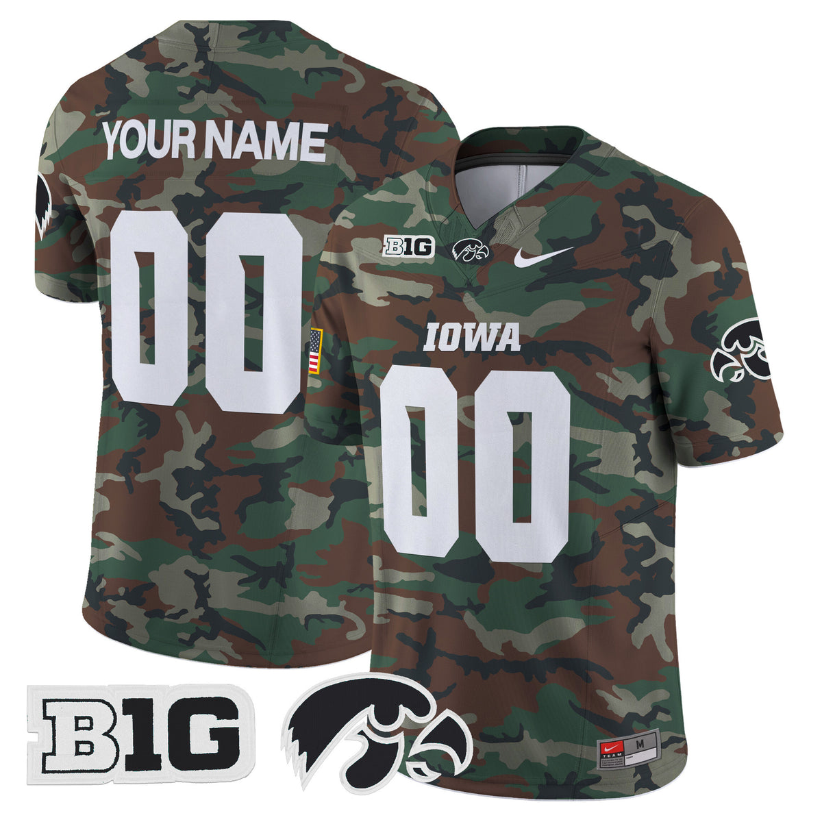 Iowa Hawkeyes 2024 Military Vapor Limited Custom Jersey - All Stitched