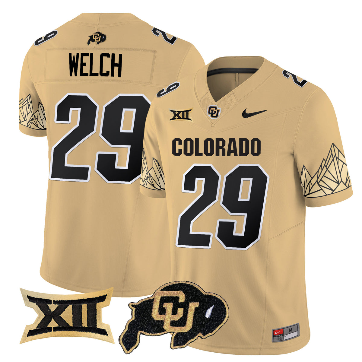 Men's Colorado Buffaloes Vapor Limited Jersey V4 - Big 12 XII Patch - All Stitched