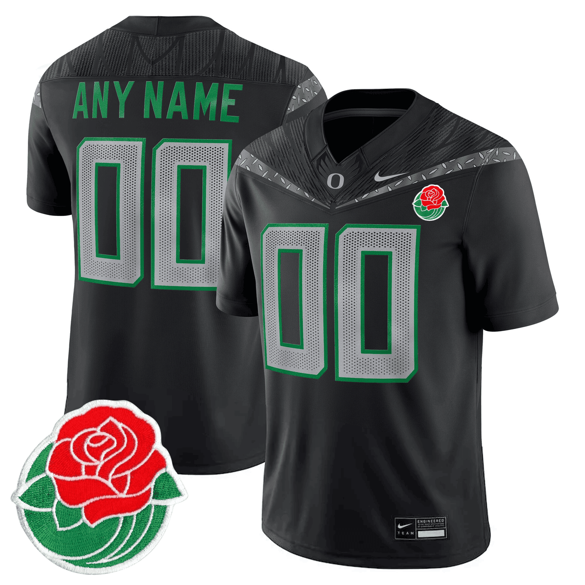 Oregon Ducks Rose Bowl Patch Vapor Limited Custom Jersey - All Stitched